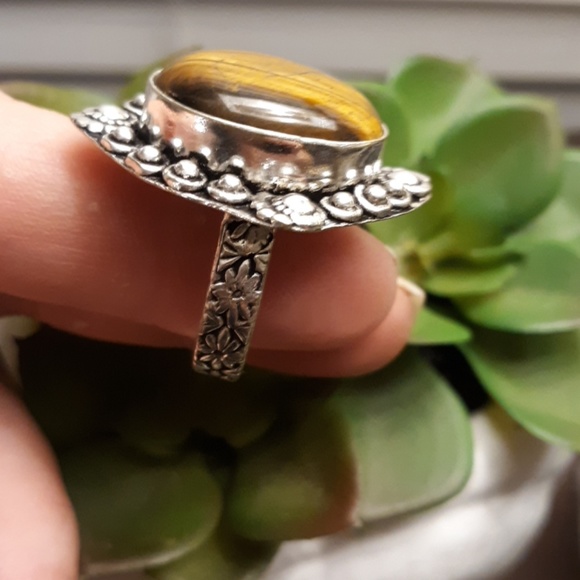 New Tiger Eye 925 Silver Ring. - Picture 6 of 8